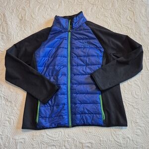 L-RL Lauren Active Ralph Lauren women's Jacket Size XL Zip Blue/Black/Green EUC